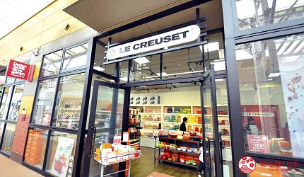 沖繩自由行必買唯一OUTLET「ASHIBINAA」裡的人氣時尚琺瑯鑄鐵鍋「LE CREUSET」店門口